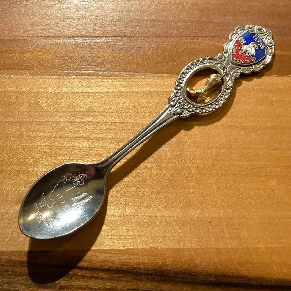 Miniature Souvenir Spoon Texas Lone ⭐️ State Collection Union Japan Hallmark